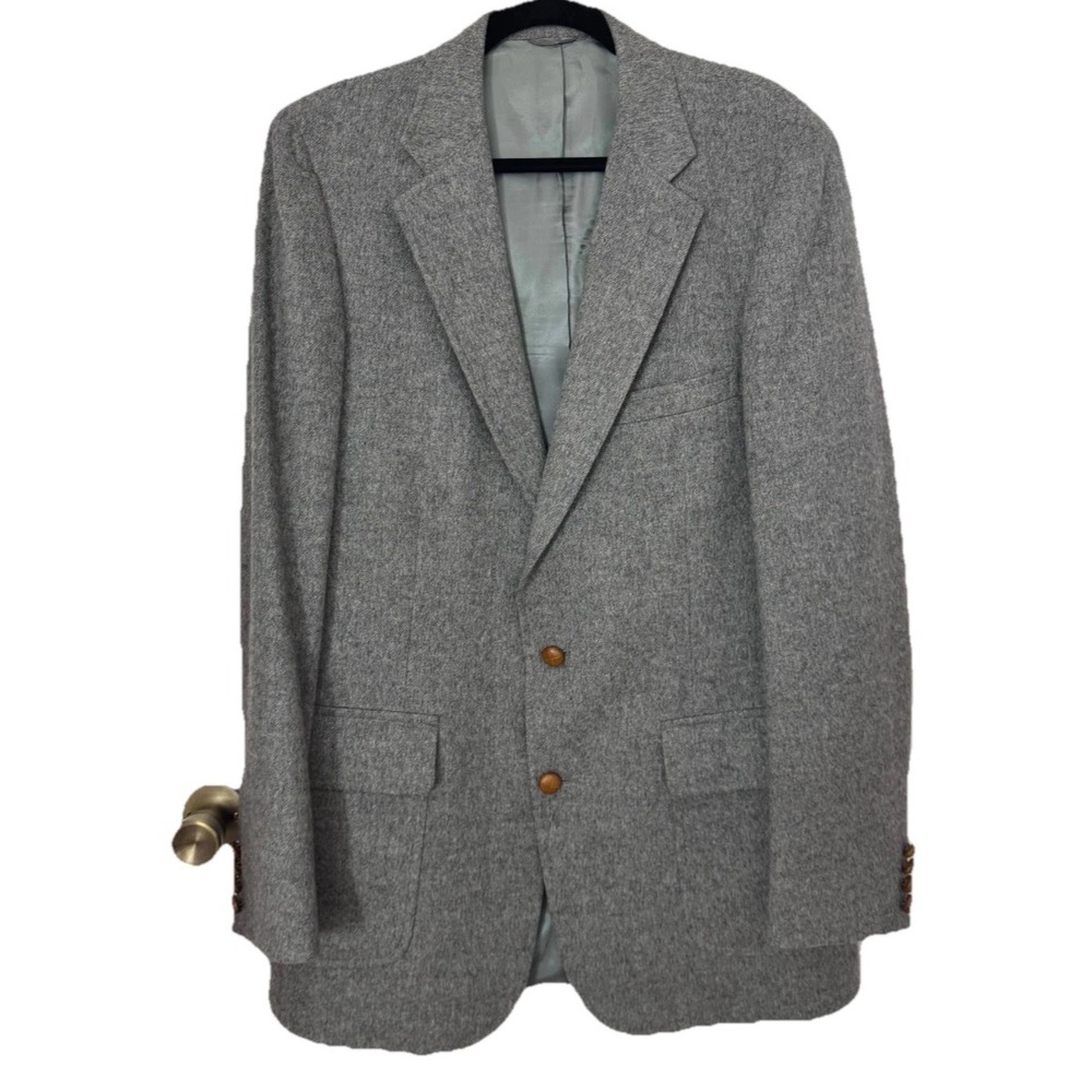 Chaps By Ralph Lauren M.Hyman & Son Camel Hair Blazer Men's Light Gray Classic